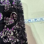 Loft Black Paisley Print Long Sleeve Smocked Neck Ruffle Sleeve Blouse XL Photo 6