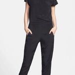 Vince  Black Silk Short Sleeve Cropped Jumpsuit Sz.12 Photo 0
