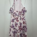 EXPRESS  Y2K Pink Purple Tiered Floral Halter Maxi Dress with Ruffles size Small Photo 12