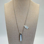 Lia Sophia  Silver Tone Snake Chain Rectangle Reversible Pendant Necklace Photo 0