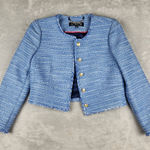 J.Crew  Louisa Lady Jacket Blazer in Sequin Tweed Blue Size 4 Photo 0