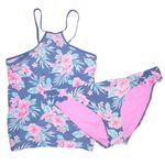 SO  Tropical Floral Bikini Set in Pink and Blue Photo 6