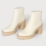 Caster H2O Ivory Leather Platform Ankle Boots Dolce Vita Size 8 Photo 2