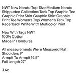Naruto Anime NWT New Naruto Top Size Medium Naruto Shippuden Collection Tank Top Graphic Tee Graphic Print Shirt Photo 1