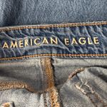 American Eagle  SZ 4 Tomgirl Jeans Button-Fly Distressed Rips Whiskered Mid-Rise Photo 8