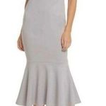 Katie May NWT Ruffled Draped Cocktail Gray Midi Dress Sz XL Photo 0
