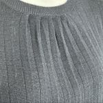 CLICHÉ Navy Wool Blend Sweater Small | Trendy Pleated Bell Sleeve Pullover Blue Photo 8