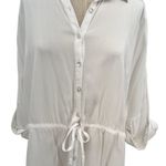 l*space L*‎ Pacifica Tunic Button Down Shirt White Size Medium Large Photo 4
