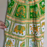 Vintage | Cotton Scarf Midi Dress Orange Green Print Farm Rio Small Photo 5