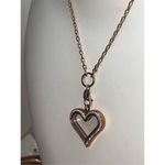 Origami Owl  Rose Gold Tone Crystal Heart Locket Necklace Photo 4