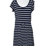 Columbia Omni Wick Navy Blue Short Sleeve Striped Scoop Neck Dress Size Small Photo 0