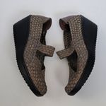 Bare Traps Ursala Bronze Metallic Woven Mary Jane Wedge Heels Shoes Size 7½ Photo 9