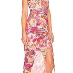 Nicholas x Revolve Maeve Ruched Halter Midi Dress, Size 8 New w/Tag Pink Photo 4