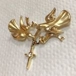 Dove Vintage GIUSTI  and Cross Gold Tone Brooch Photo 4