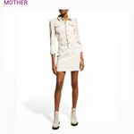 Nwot MOTHER Puffy Bruiser Mini Dress cream fall Denim Jeans revolve 395$ casual White Photo 10