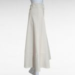 Haute Monde Ecru Faux Leather A-Line Skirt Size XL Minimalist Modern Neutral Photo 3