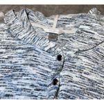 CJ Banks Oversized Hoodie Womens X Black Marled Tunic Top Casual Buttons Cozy Blue Size XL Photo 5