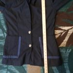 Sandro Blue Blazer with Contrast Trim Old Money Business Preppy Womens 40 Photo 10