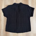 Cloth & Stone Textured Plaid Short Sleeve Button Down Shirt Size Small Black Photo 3