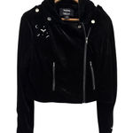 ModCloth Collectif Black Velvet Bat Moon Moto Jacket Women's US 16 UK 20 Photo 0