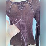 We The Free   Deep Purple  Henley Knit Top Photo 8