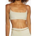 We Wore What  Chain Cami Bra Top Ribbed Cropped Khaki Revolve Athleisure Large NWT Photo 0