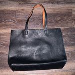Black Vegan Leather Reversible Tote Bag Photo 0