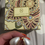 House of Harlow 1960 Gold and White Earrings Photo 0