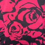 EXPRESS Red & Black Floral Print Racerback Halter Top Ruffle Trim Ruched XS Photo 6