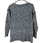 J.Crew NWT  Navy White Long Sleeve Textured Knit Wide Neck Sweater Extra Small Photo 3