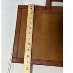Michael Scott Leather Portfolio Case Two Toned Brown Top Zipper Photo 9