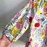 AVARA Womens Shirt Blouse White Multicolor Floral 3/4 Sleeve Size Large Photo 4