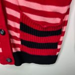 CAbi Picnic Cardigan Sweater Mixed Red Pink Black Blue Stripes Size XS Photo 6