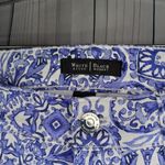 White House | Black Market  Slim Ankle Blue and White Patterned Women's Jeans Photo 5