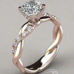 None Women's Rose Gold 6mm rhinestone Engagement Ring Size 6 Photo 0
