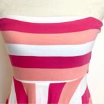 American Eagle Outfitters Pink and White Strapless Fit and Flare Dress Photo 1