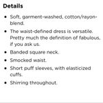 Old Navy  Puff Sleeve Waist Defined Smock Flared Mini Dress Size S Photo 4