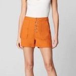 BLANK NYC Linen Blend High Rise Orange Shorts Size 31 In Firecracker Photo 0