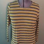 Roommates Long Sleeve Top Ribbed Multicolor Stripe Photo 1