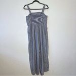 Old Navy Jumpsuit Womens Navy Blue Stripe Linen Blend Romper SZ L Photo 2