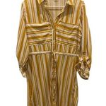 NWOT striped yellow casual shirt dress Photo 0