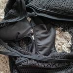 Black One Piece Crochet Swimsuit with Deep V Photo 6