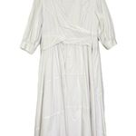 Cinq à Sept Cinq a Sept Camron Poplin Midi Dress 3/4 Sleeve White Photo 1