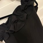 One Shoulder Ruffle Dress Black Photo 2