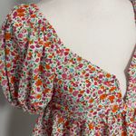 Entro  Anthropologie Floral Puff Sleeve Smocked Back Blouse Cottagecore Small Photo 1