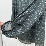 Loft Gray & Blue Polka Dot Flowy Sheer Top Size Large Polyester Photo 7