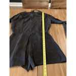 Derek Lam  New York Silk bell sleeve pleated key hole black romper shorts size 10 Photo 5
