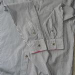 COURT & ROWE Blue and White Striped Shirt with Pink Collar Size M Photo 7