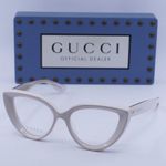 Gucci  Cream Cat-Eye Glasses Photo 0