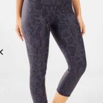 Fabletics Salar Printed Powerhold Crop in a Snake Black and Purple NWT Photo 0